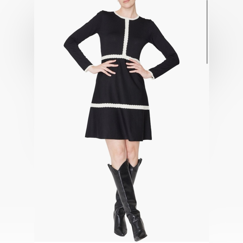 Julia Jordan Falre Knit Black and Ivory Dress. New with tags.